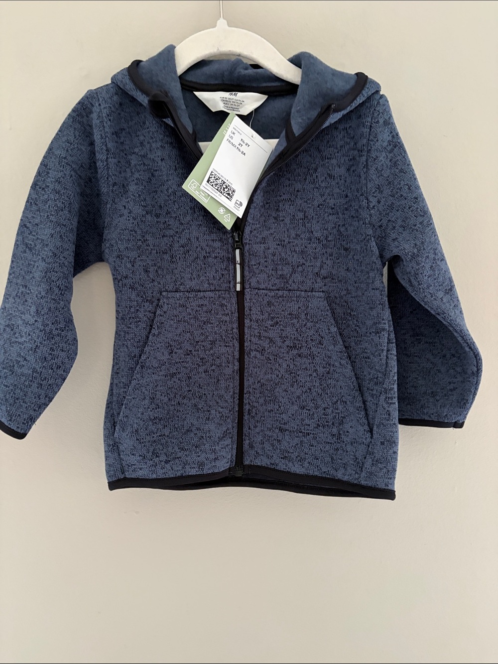 H&M Kids Blue Hooded Zip Jacket 2T
